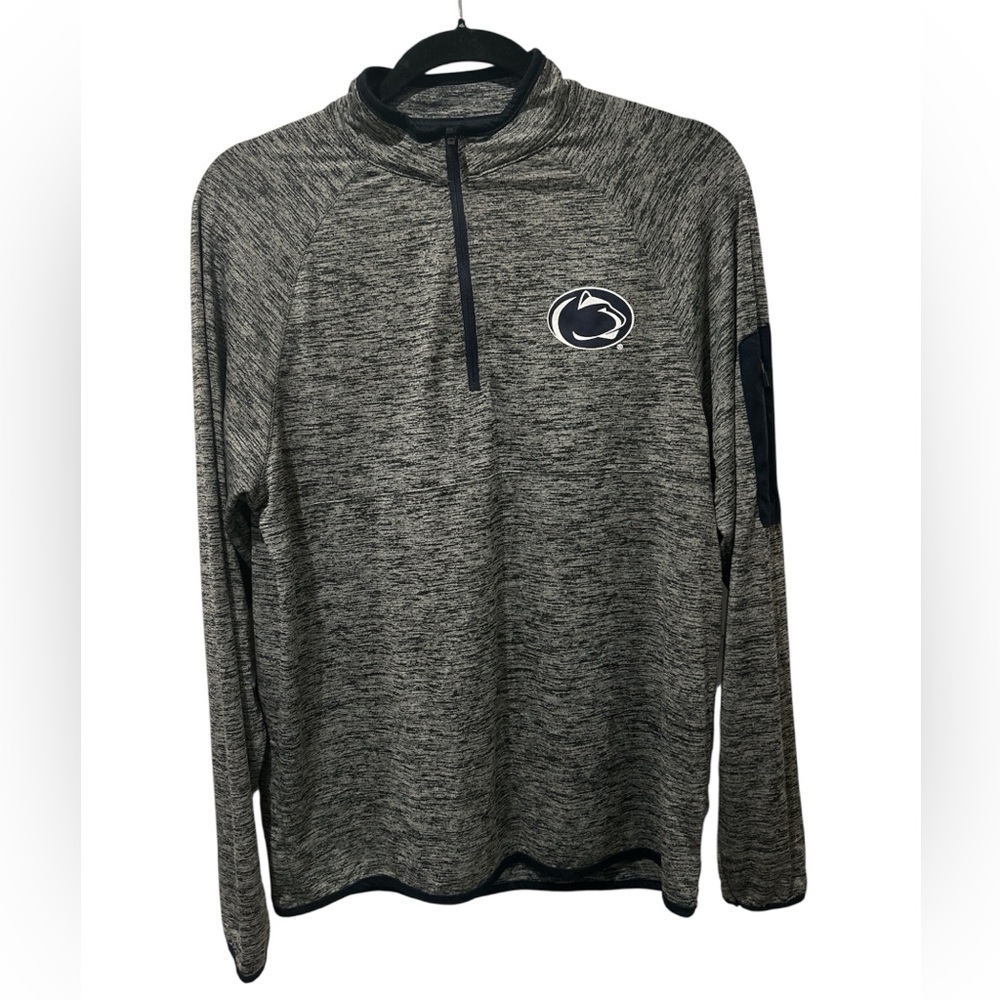 Penn State Colosseum Gray and Navy Quarter-Zip PullIover